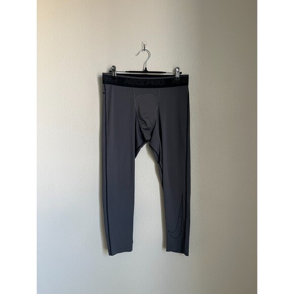 Nike PRO Men's 3/4 Training Tights in Gray Size LARGE - Picture 1 of 6